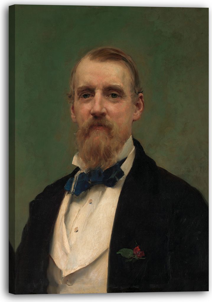 Leinwandbild (40x60cm): Raimundo de Madrazo und Garreta - Samuel P. Avery (1822-1904), echter Holz-Keilrahmen inkl. Aufhänger, handgefertigt in De...