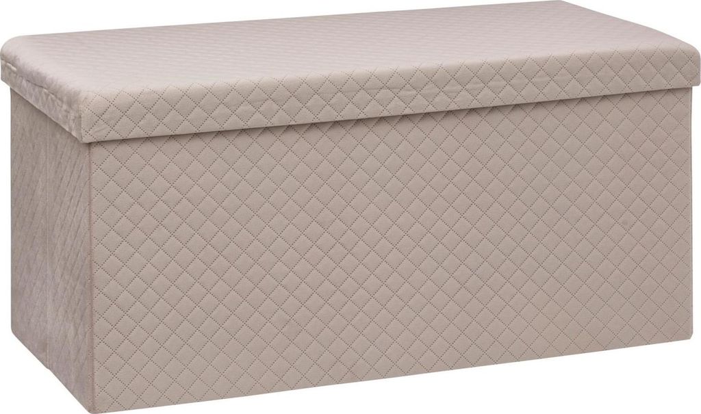 Gepolsterte Sitzbank mit Stauraum, Samt, 76 x 38 x 38 cm