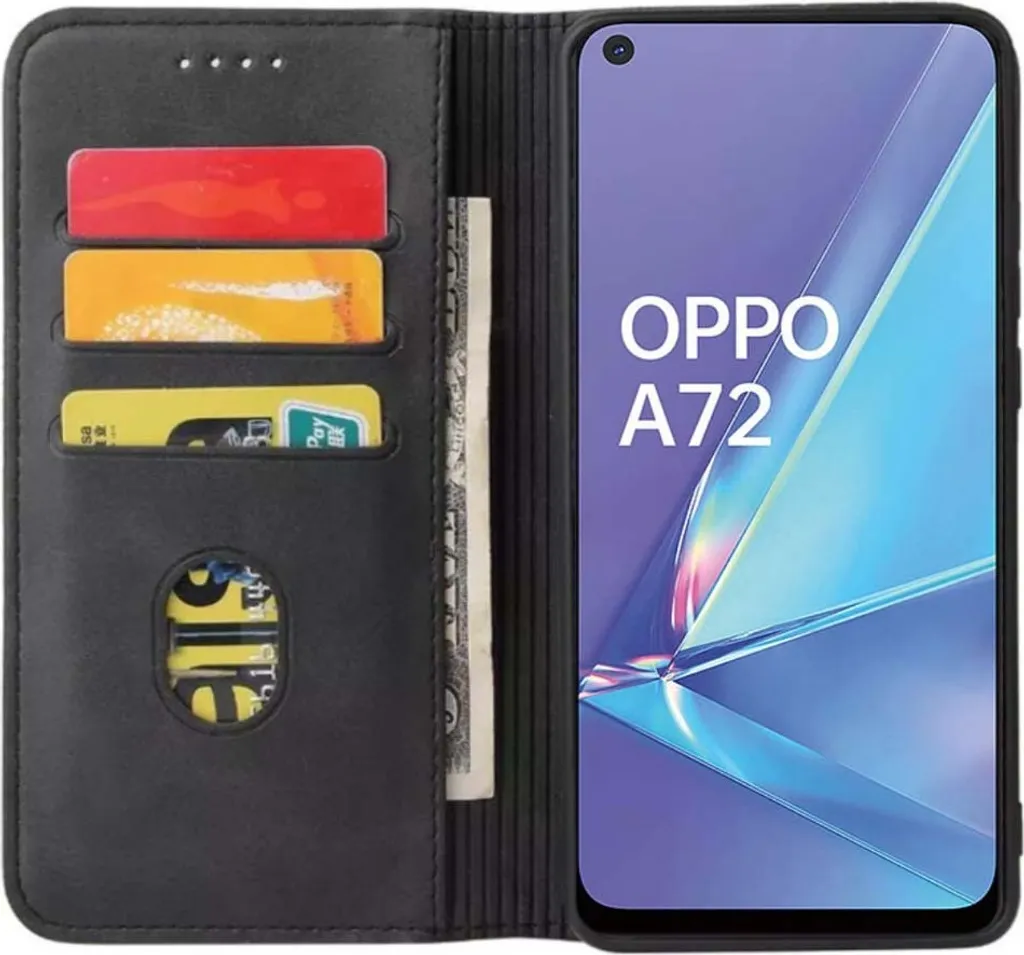 Custodia Libro Oppo A72 Nero Magnetica - Smartphonica Everyday