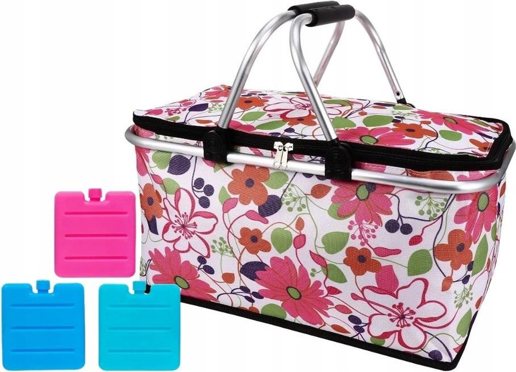 Kühlender Faltkorb Für Den Strand Und Picknick Mit 30L Fassungsvermögen + 3 Kühlakkus