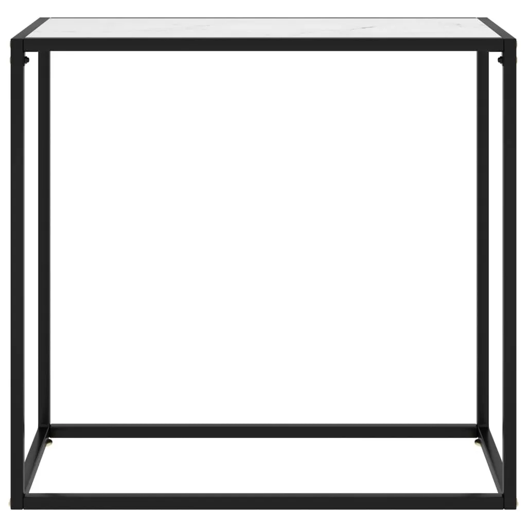 Consolle Minimalista SYFAX 80cm Vetro Temperato Bianco per Soggiorno