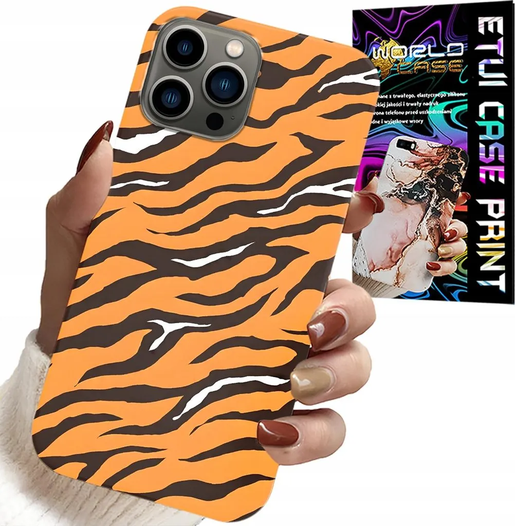 Custodia Per Iphone 12 Pro - Cover Posteriore A Strisce Di Tigre + Vetro