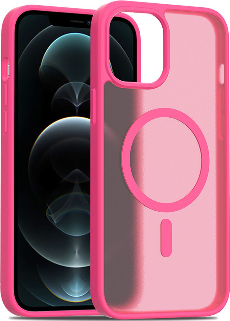 Magnetisch Hülle für iPhone 11 Pro, Kompatibel mit MagSafe, Transluzente Matt Rückseite Stoßfeste Handyhülle Rosa