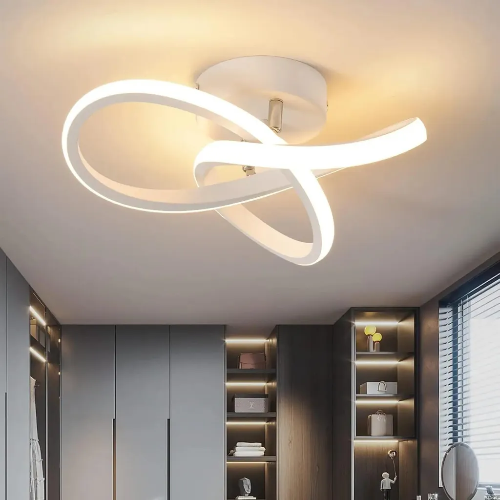 Plafonnier LED Motif Floral 22W Blanc Chaud 3000K pour Salon et Chambre