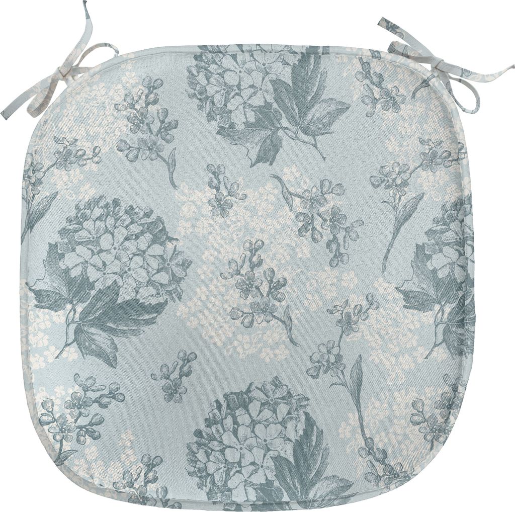 ABAKUHAUS Blumen Polster für Esszimmerstühle, Vintage romantische Pflanzen, Dekoratives wasserfestes Kissen mit Riemen für Küchensitze, 40 cm x...