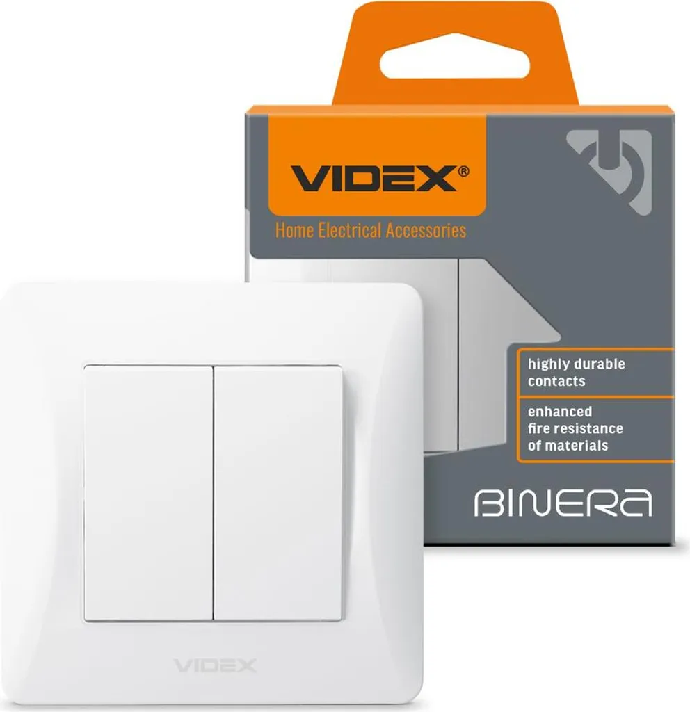 Interrupteur 2 voies blanc VIDEX BINERA IP20 design sobre et moderne
