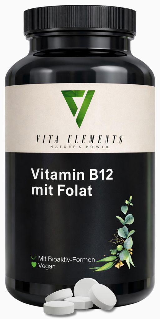 Vita Elements Vitamine B12 avec Acide Folique 180 Comprimés Image du produit 
