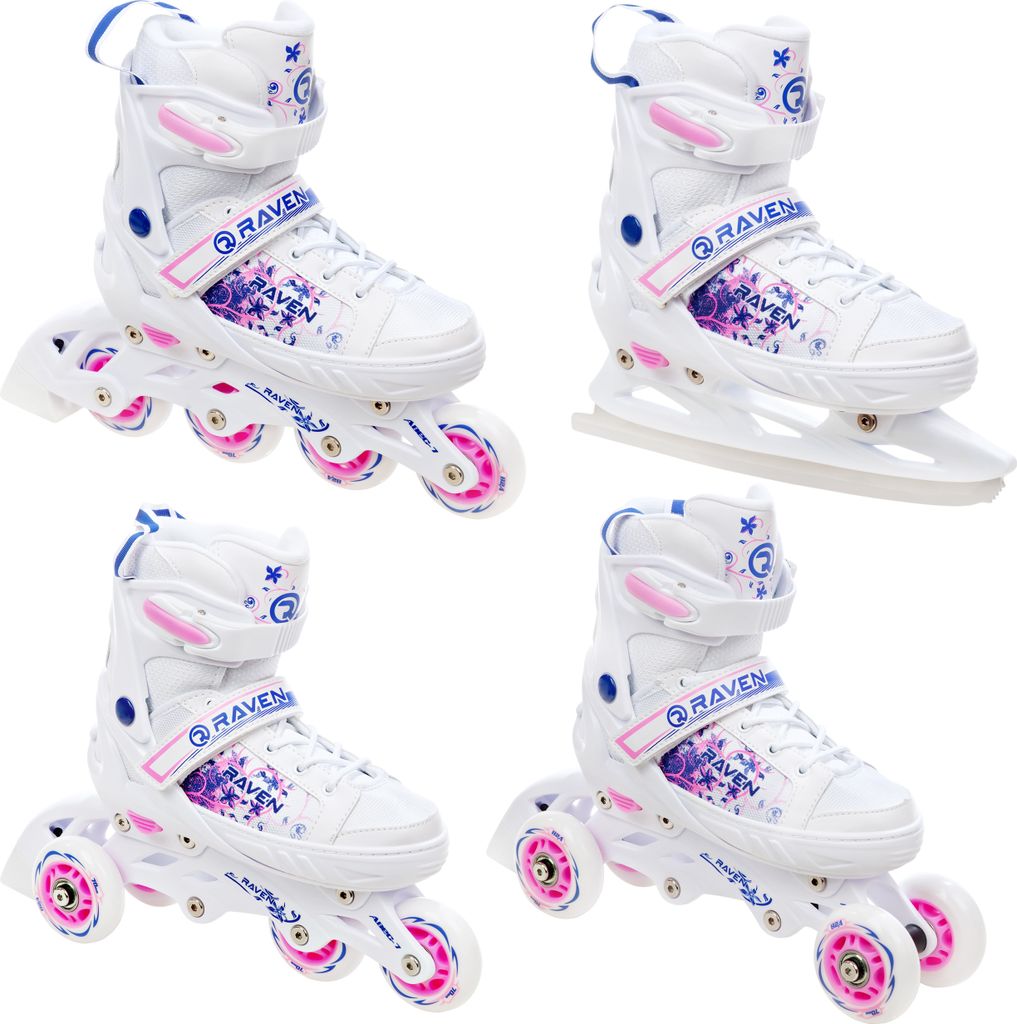 4in1 Inliner/Triskates/Rollschuhe/Schlittschuhe Raven Meia verstellbar 35-39