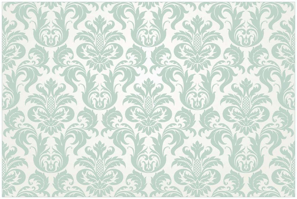 Wallario Premium Glasbild, freischwebende Optik, kräftige Farben, Größe 90 x 60 cm Motiv Königliche Schnörkelei in weiß und grün