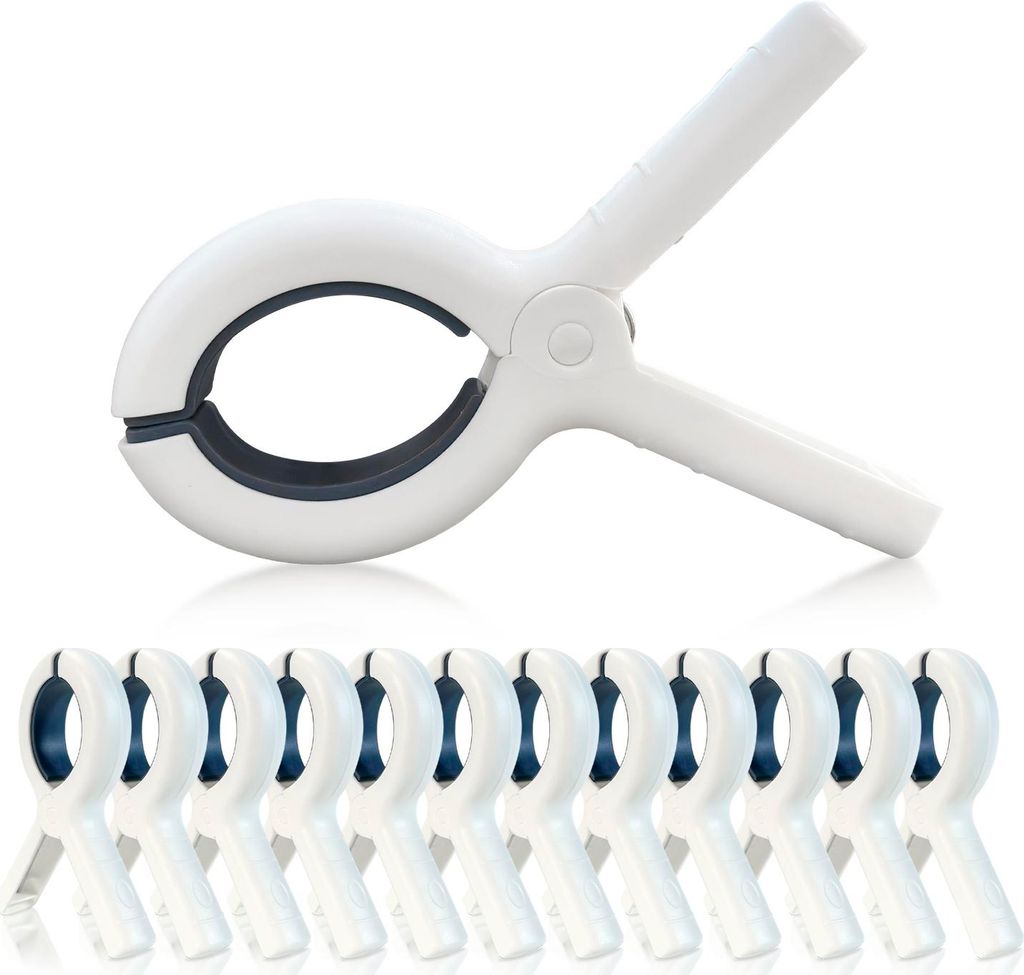 Locobamboo Wäscheklammern (12er-Set), aus hochwertige Kunststoffe, für Strandliegen, Badetuch, Bettwäsche und Kleidung