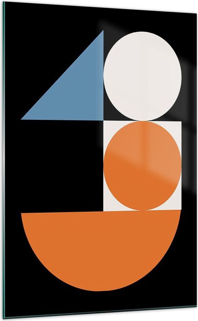 Bilder auf glas - Einteilig - Stück Geometrisch Räder - 70x100cm - Glasbilder - Wandbilder - Bilder - zum Aufhängen bereit - Wanddekoration aus ...