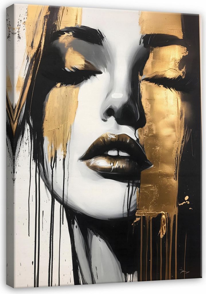 Leinwandbilder Wandbild Abstrakt Frau 100x75 cm XXL Modern Leinwand Bilder Leinwandbild Wohnzimmer Schlafzimmer Wanddeko