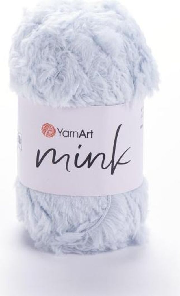 YarnArt Mink 351 Hellblau – Flauschige Kunstfell-Wolle, ultraweich & ideal für Amigurumi, Babyartikel und Accessoires, 50g