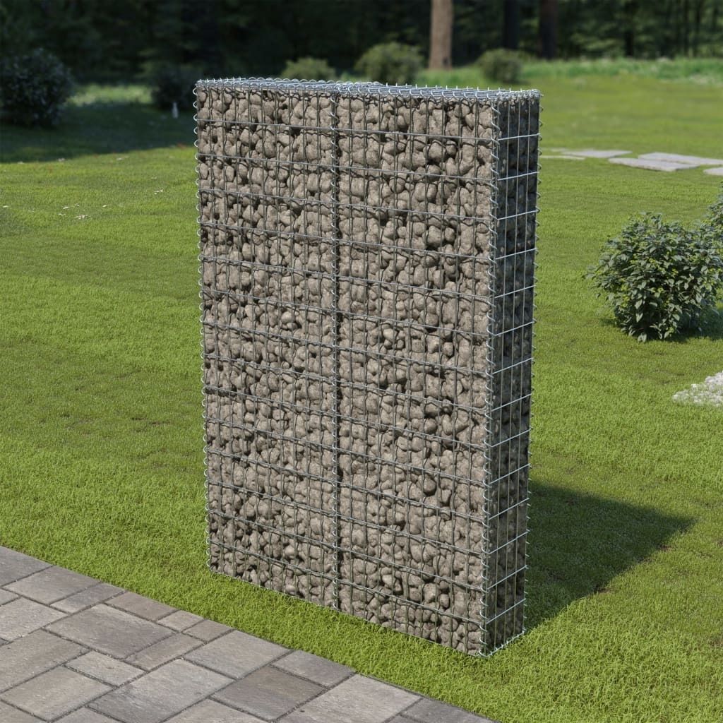 Gabionenwand mit Abdeckung Verzinkter Stahl 100×20×150 cm , Drahtzäune Design 2024