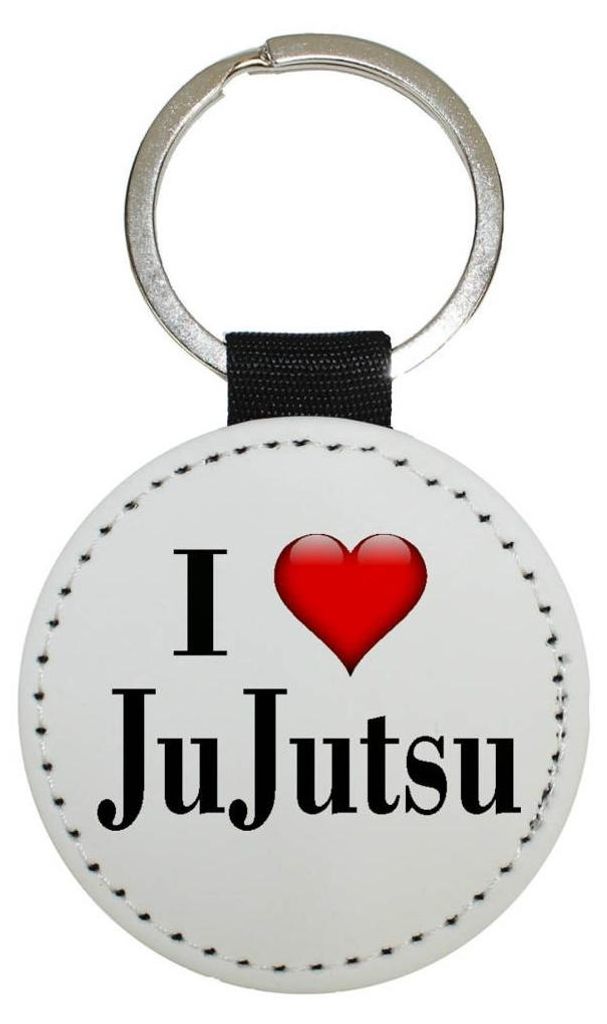 Schlüsselanhänger rund Kunstleder I Love JuJutsu