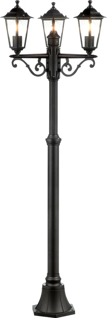 Candélabre noir CARLEEN Brilliant 3 bras E27 de 2 mètres de hauteur