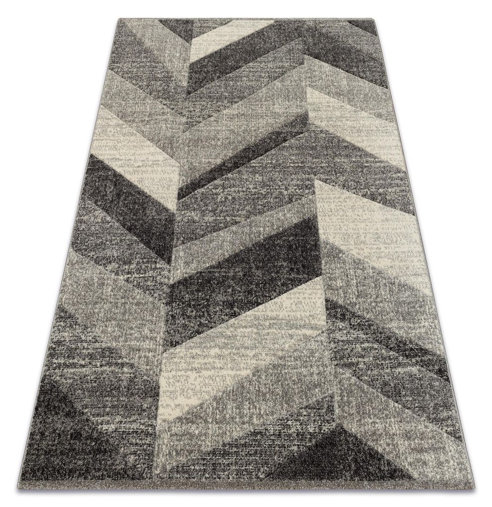 Teppich FEEL 5673/16811 FISCHGRÄTENMUSTER grau / anthrazit / creme Grau 80x150 cm