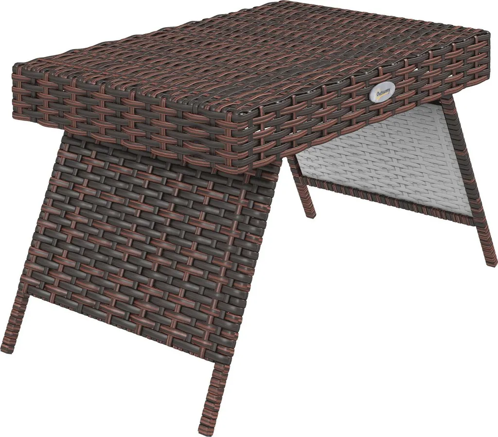 Table d'Appoint Pliante pour Balcon en Rotin - Table Jardin Gain de Place