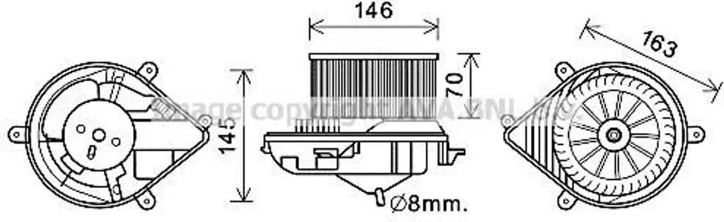 Moteur de ventilateur PRASCO PE8394 pour Peugeot 306 OE 6441A0
