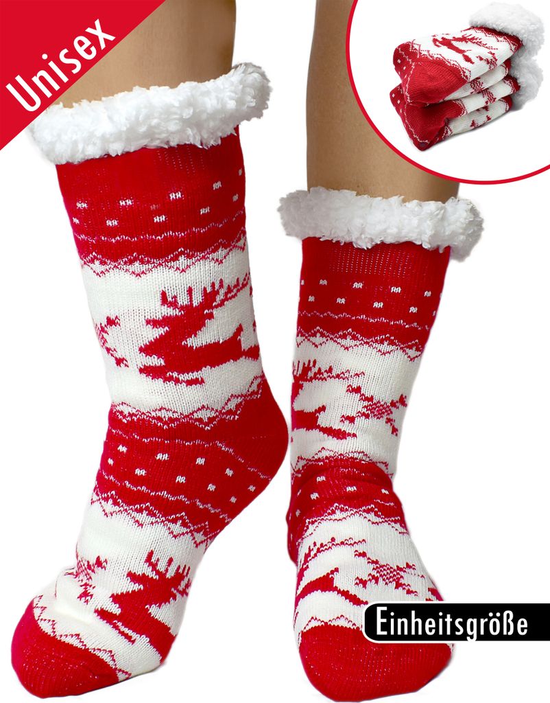 Kuschelsocken für Damen und Herren Dicke Stoppersocken Produktbild 
