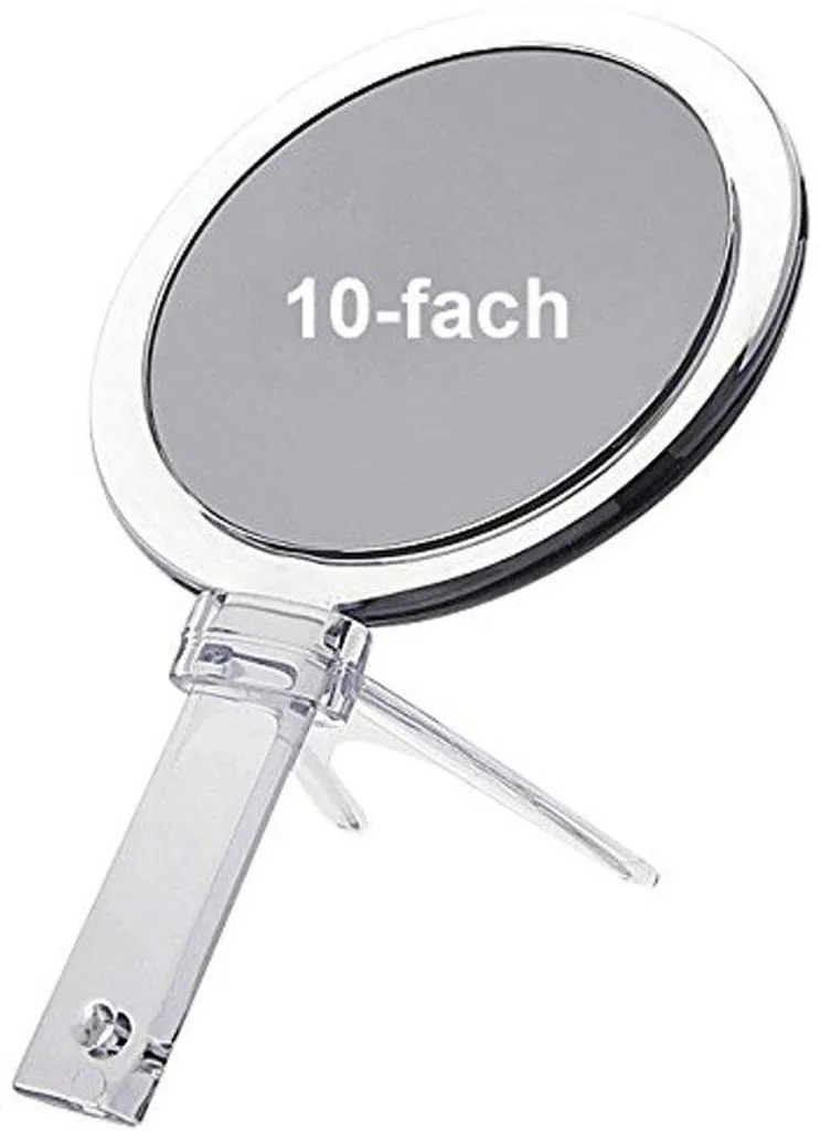 Miroir cosmétique sur pied en acrylique double face grossissant x10