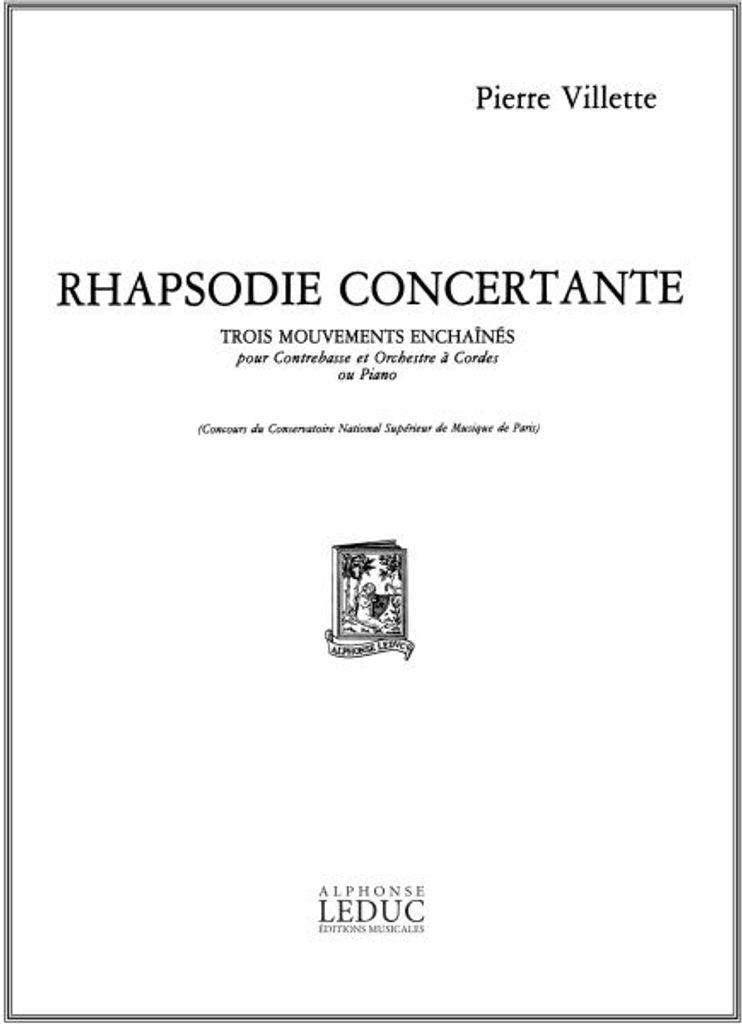 Rhapsodie concertante pour contrebasse et orchestre à cordes) pour contrebasse et piano