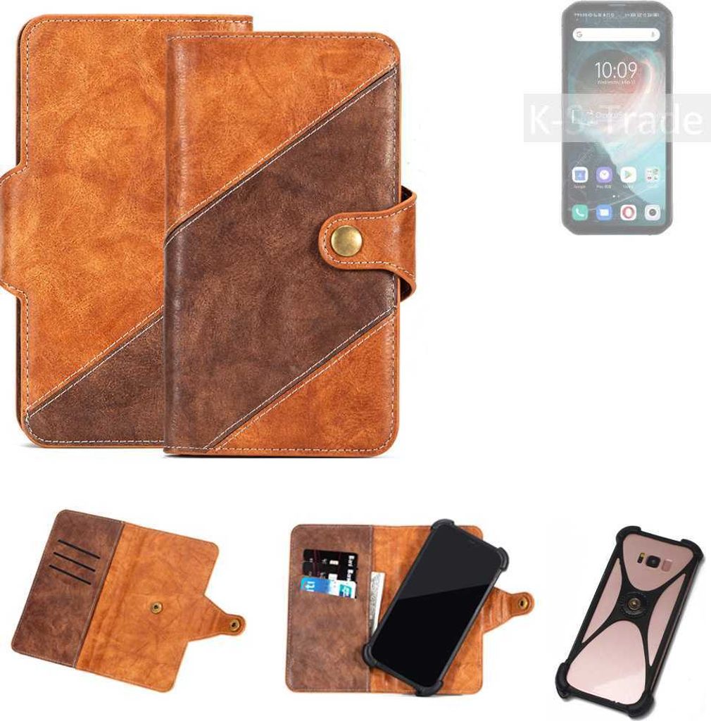 K-S-Trade Handyhülle Schutzhülle Bookstyle Case Wallet-Case kompatibel mit Blackview BL6000 Pro Cover Klapphülle Kantenschutz Smartphone