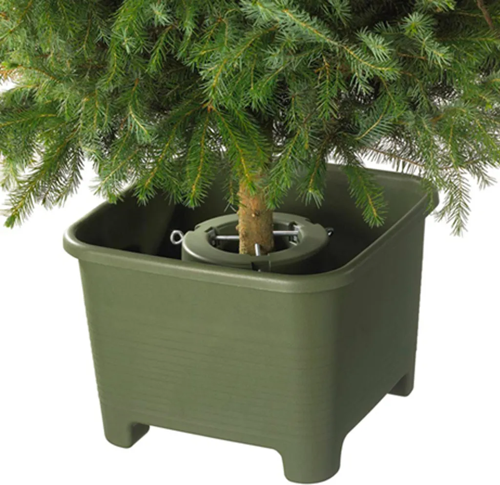 Support sapin de Noël BOTANIC vert 40cm robuste pour tronc de 1-9cm