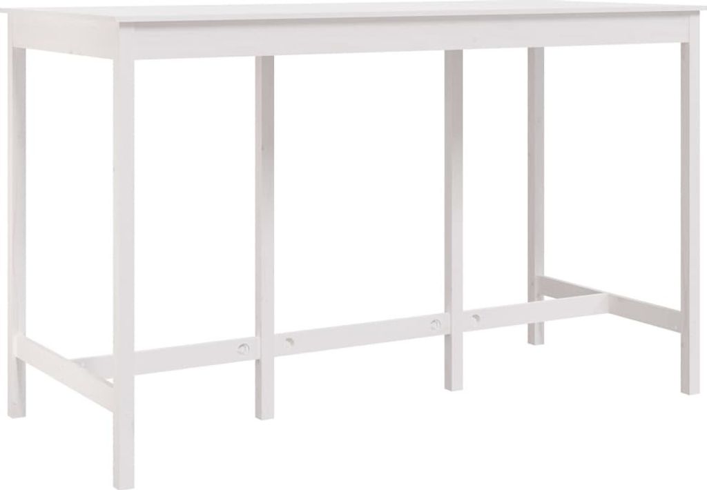 vidaXL Bartisch Weiß 180x80x110 cm Massivholz Kiefer