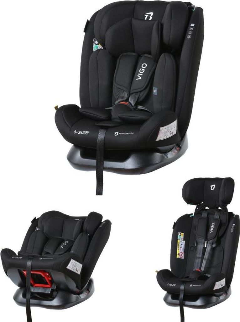 Titaniumbaby autostoel Vigo i-Size, 40-150 cm - Zwart Productafbeelding 