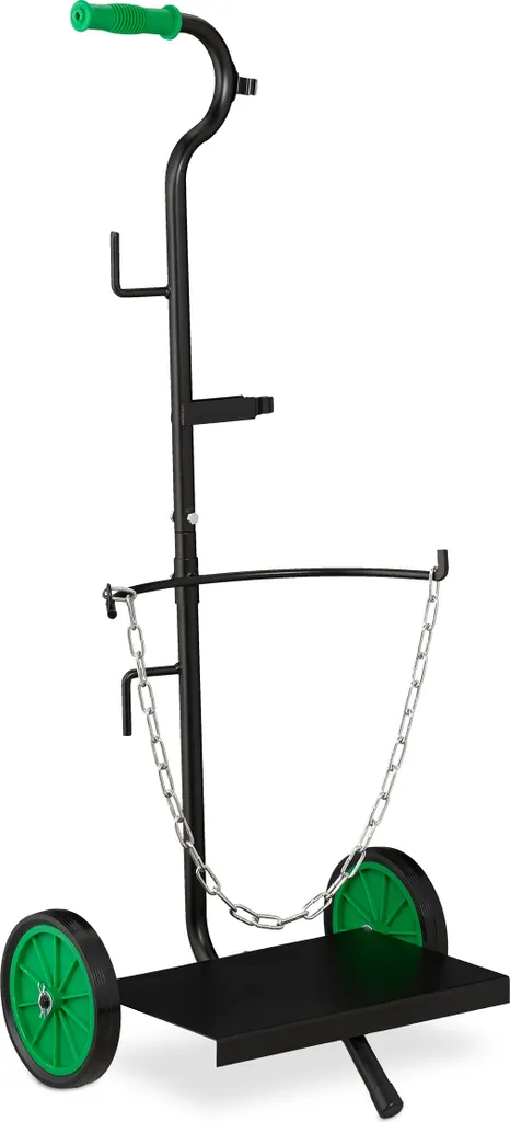Diable porte-bouteille de gaz pour barbecue et soudure Relaxdays noir