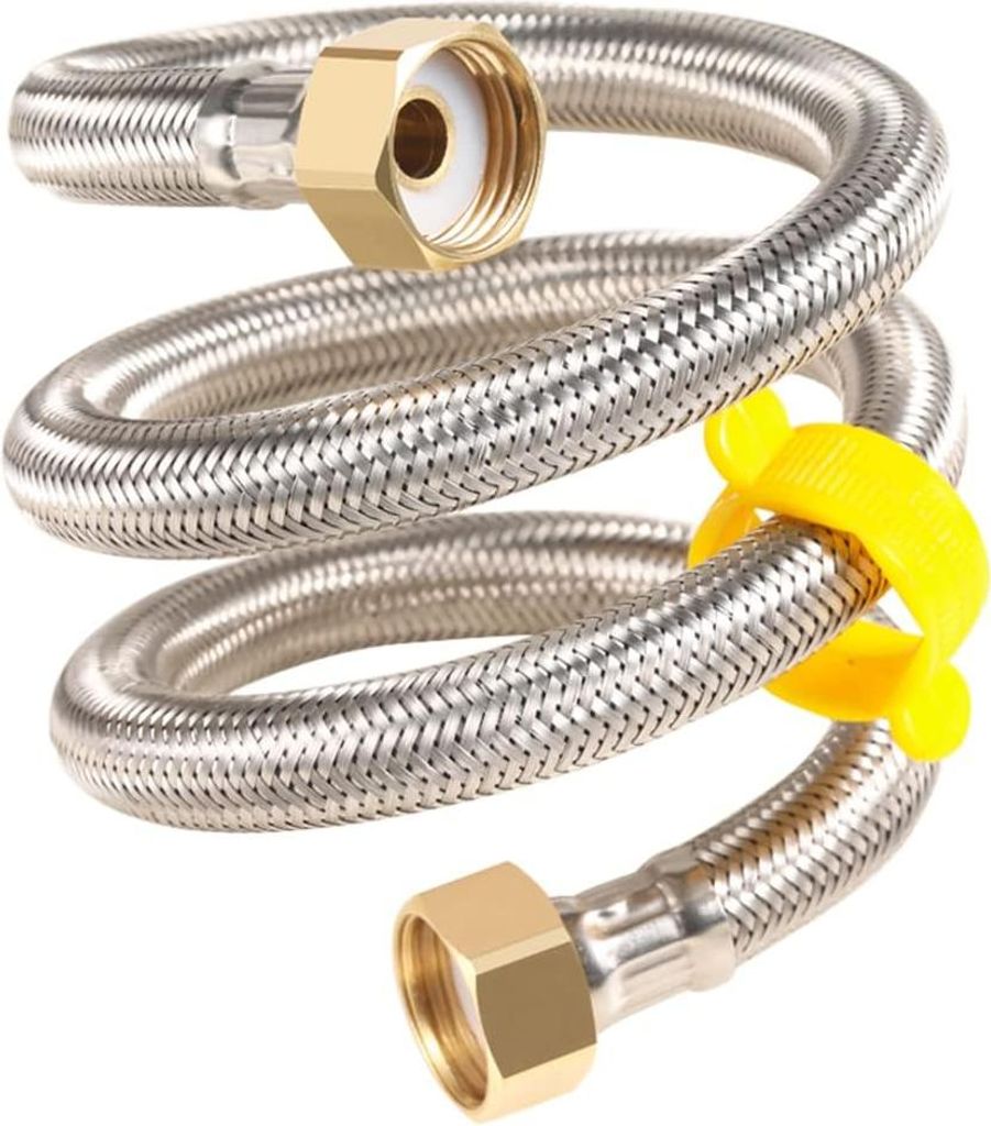 Qrity 2 Stš¹ck G 1/2" x G 1/2" Edelstahl-Geflechtschlauch, Flexibles Wasserrohr fš¹r Badezimmer, WC,Wasserh?hne,Kš¹chenspš¹le, Wasserzulauf...
