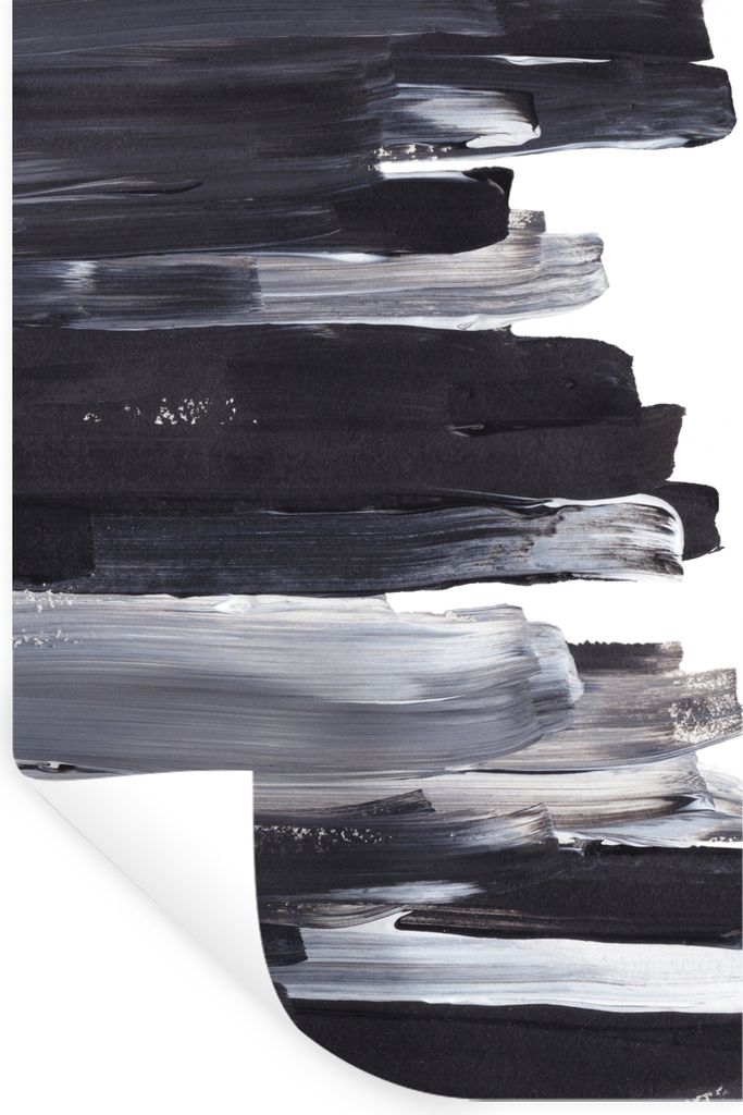 MuchoWow Wandtattoo Wandsticker Wandaufkleber Farbe - Schwarz - Design 20x30 cm Selbstklebend und Repositionierbar - Sticker - Dekorfolie