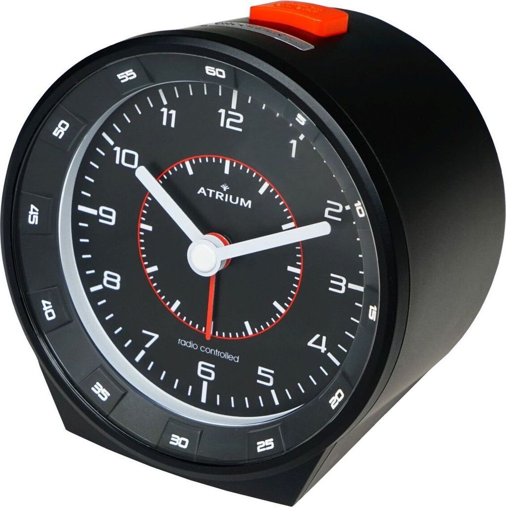ATRIUM Wecker Analog Quarz Funkwecker A960-7 Nachtlicht Snooze schwarz