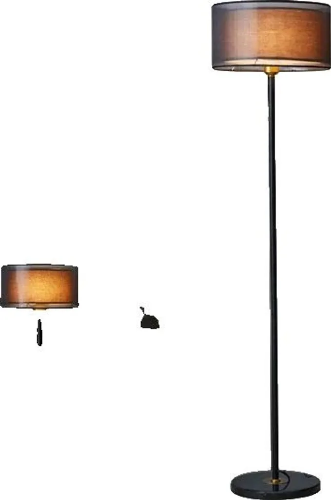 Lampadaire design moderne interrupteur à tirette noir mat robuste EU