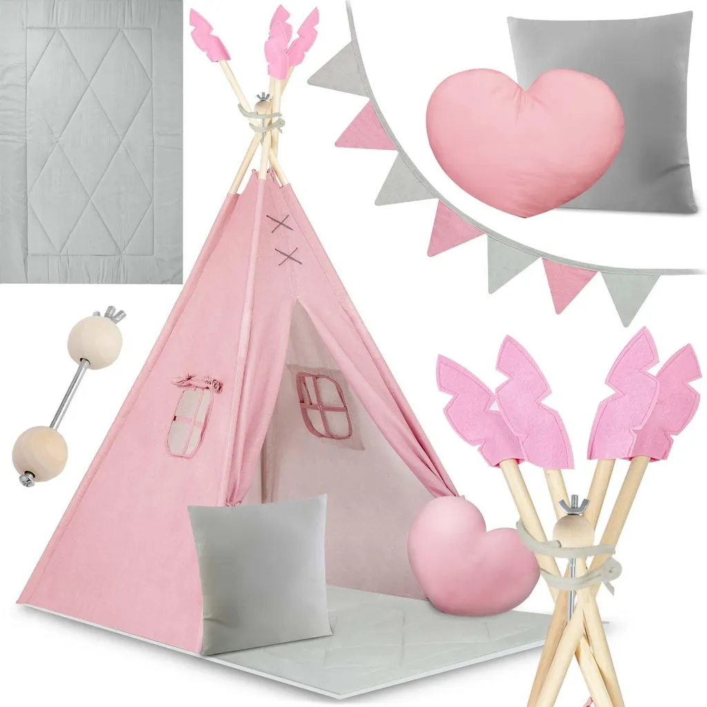 Tente Tipi Nukido NK-406 Rose : fini les sols froids avec son tapis épais