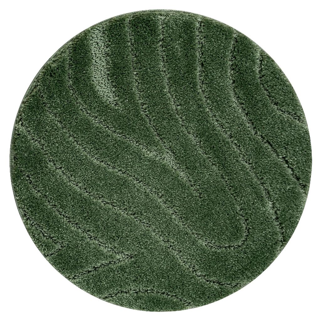 Badteppich SUPREME Kreis WAVES, Wellen, rutschfest, weich – grün Grün rund 100 cm