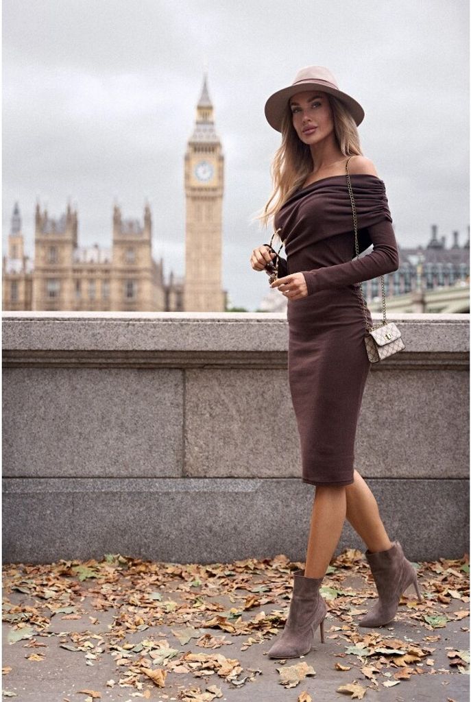 Made of Emotion Midikleid für Frauen Vahahn M820 braun 2XL/3XL