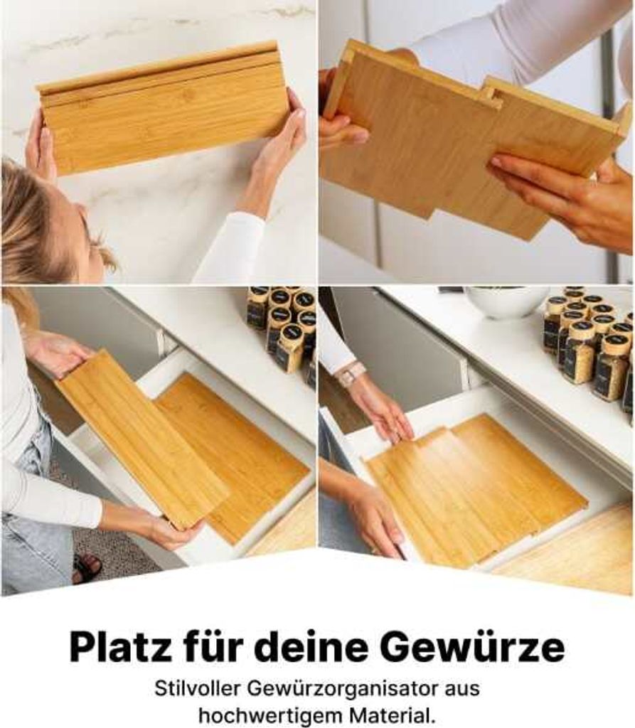 sada 2 bambusových třípatrových organizérů do zásuvek s 24 Obrázek produktu 7