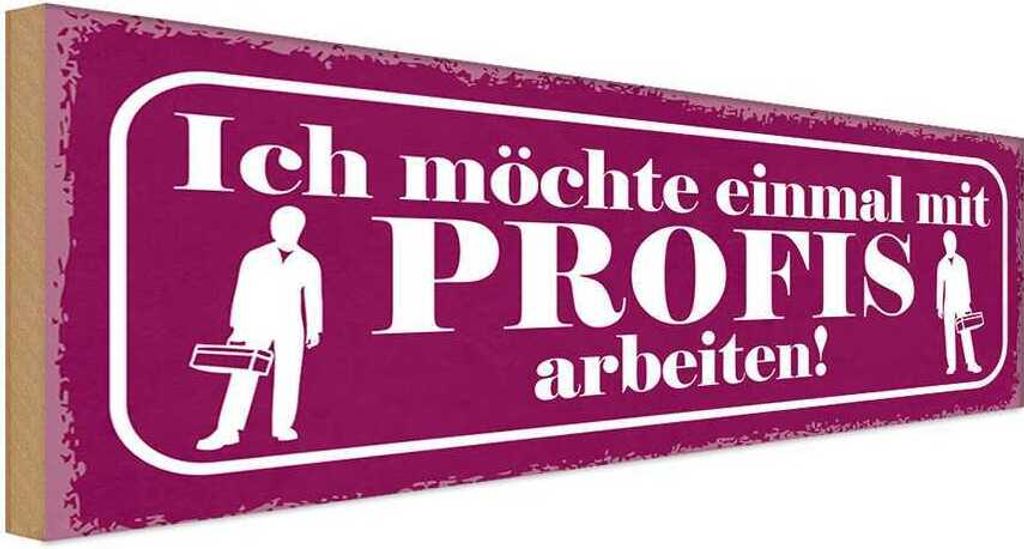 vianmo Holzschild 10x27 cm ich möchte mit Profis arbeiten Dekoration