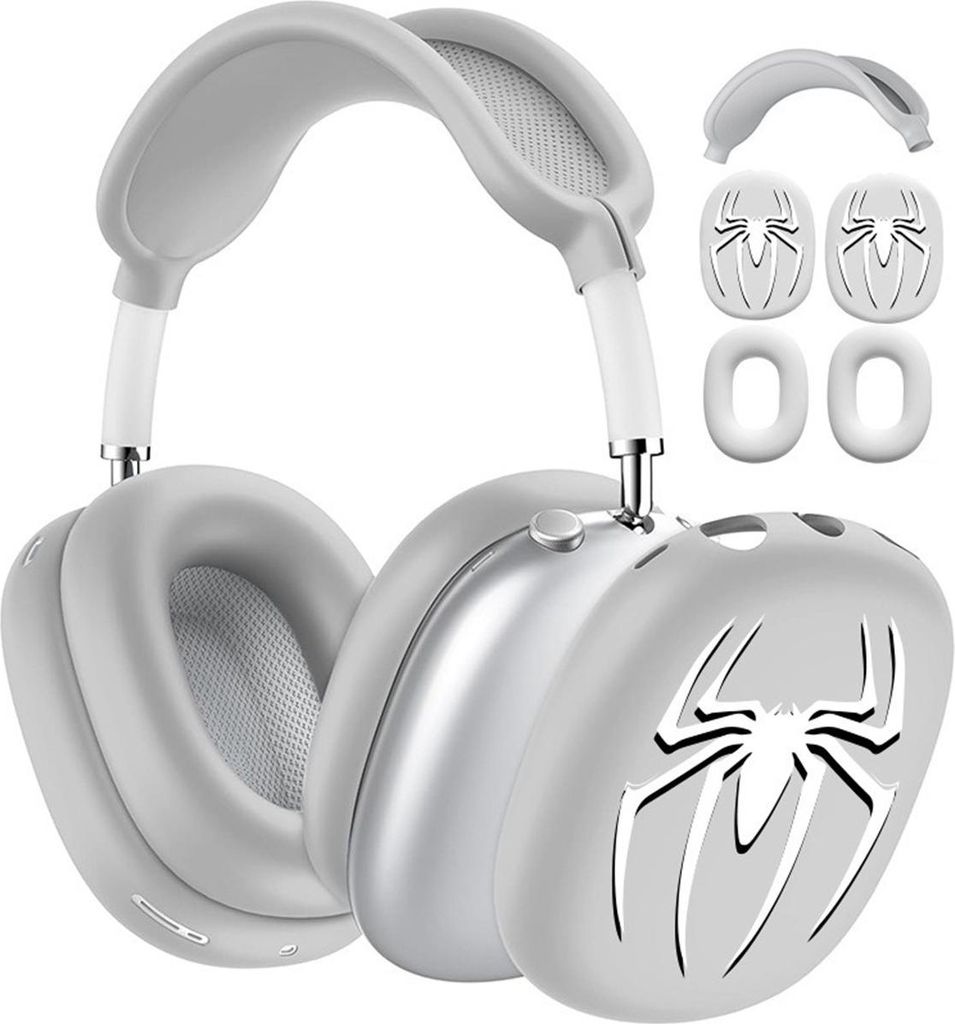 INF Spinnen-Design Silikon Schutzhülle für AirPods Max 3er-Set Grau