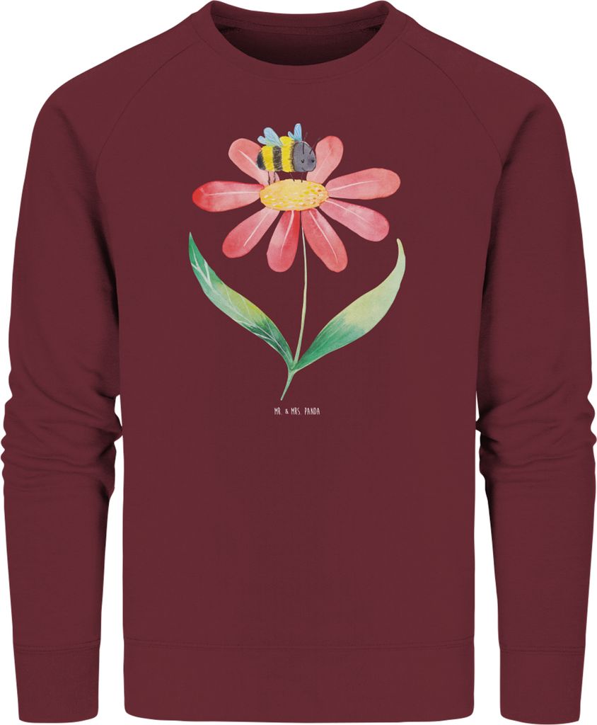 Mr. & Mrs. Panda Baumwoll Pullover Hummel Blume Größe M - Burgundy - Geschenk, Biene, Wespe, Bio, Lustige Sprüche, Sweatshirt, Hummeln, Natur, S...