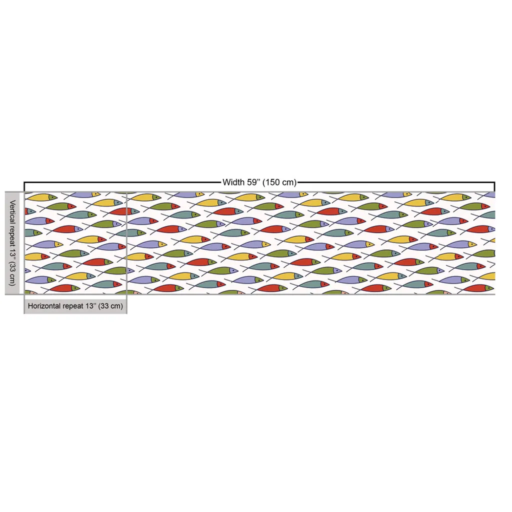 Tissu pour couture créative univers marin poissons 148x300 cm coloré