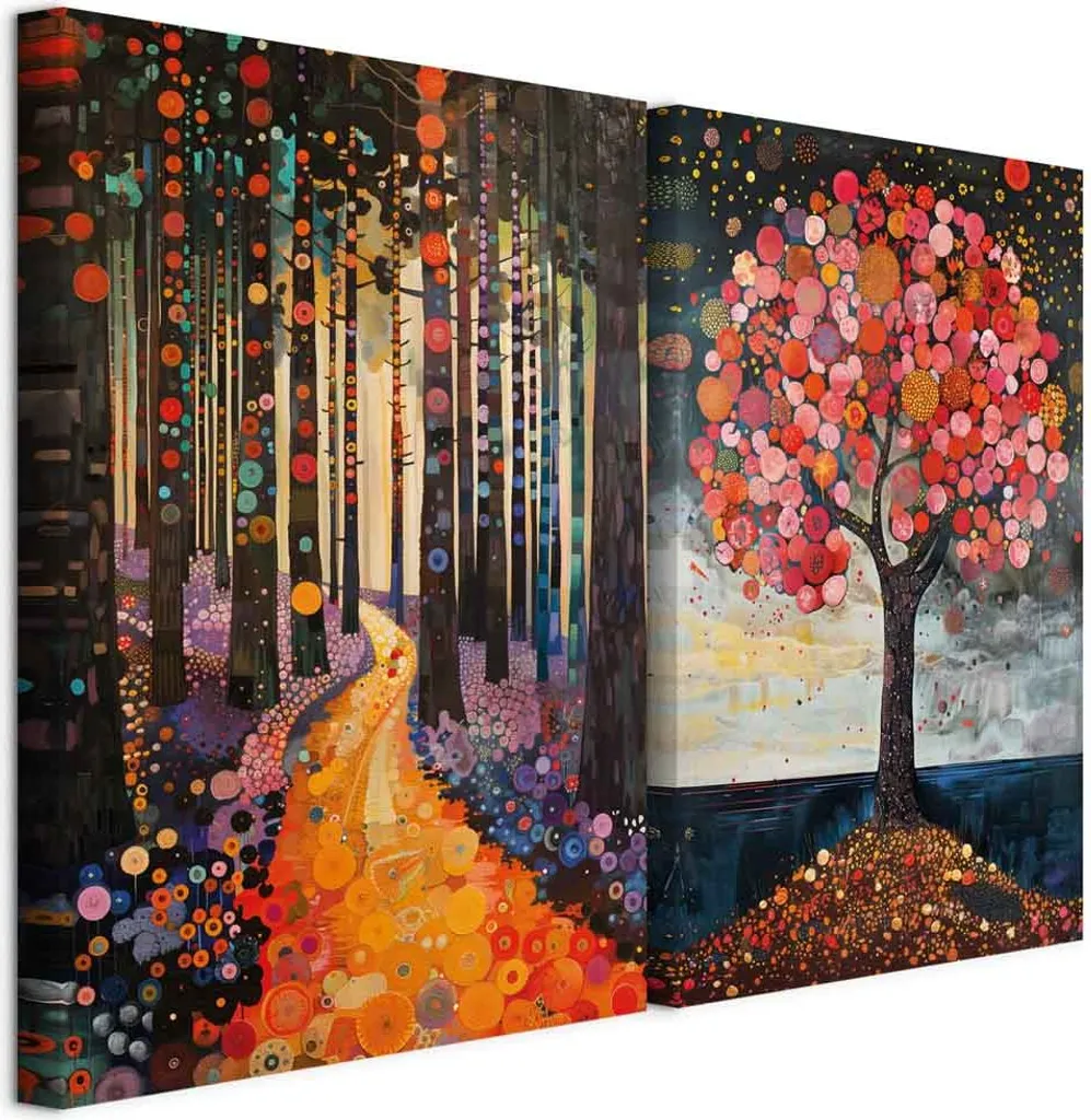 Murando Set Quadri Acustici Sunset 40x30cm Pannelli Fonoassorbenti