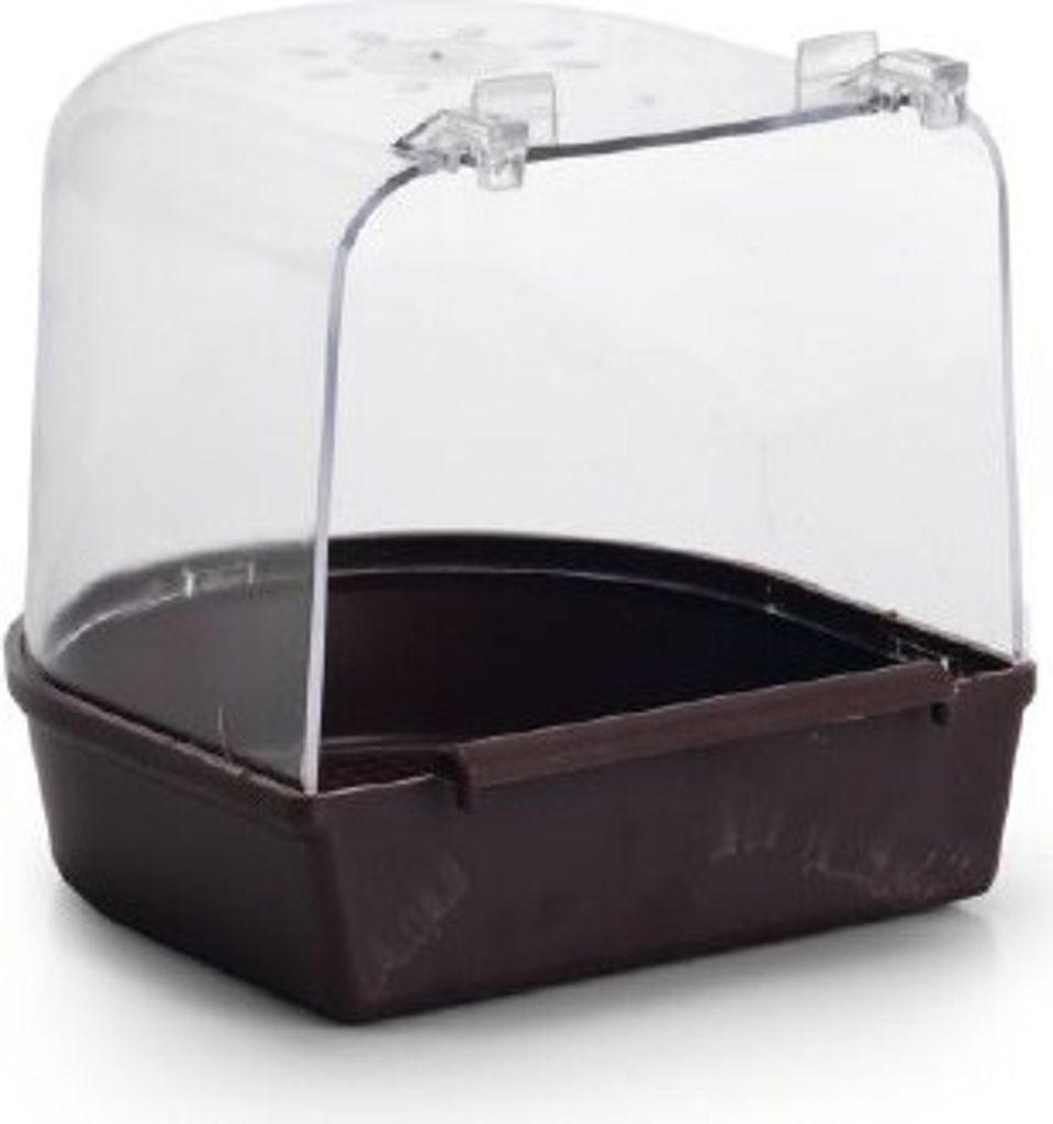 Badehaus Rund - Vogelbad - Assorti braun und weiß - groß - 13x13x13 cm