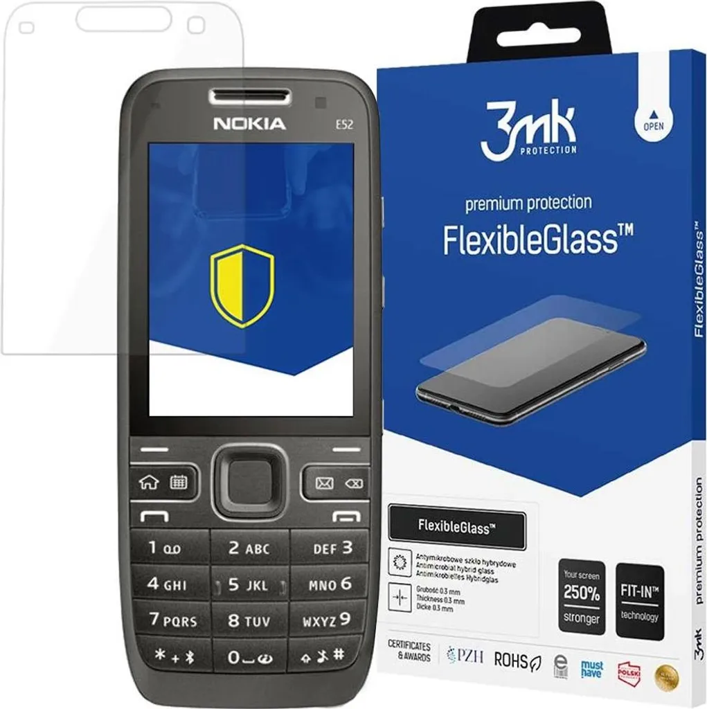 Pellicola 3mk FlexibleGlass per Nokia E52 | Vetro Ibrido Resistente 7H
