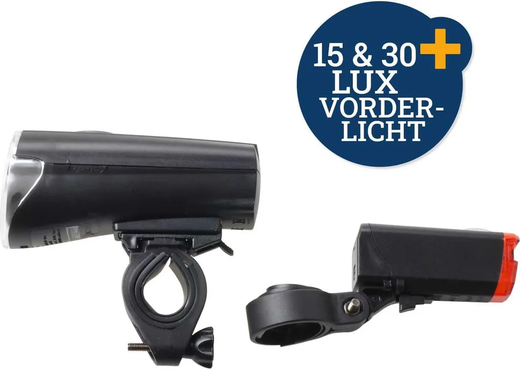 Filmer 40207 Kit d'éclairage vélo LED 1W 30 LUX haute visibilité noir