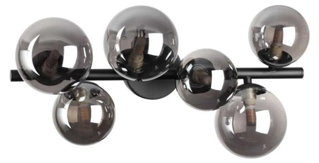 Plafonnier Perlage Noir 6 Lumières G9 : Éclairage Intense sans Reflets