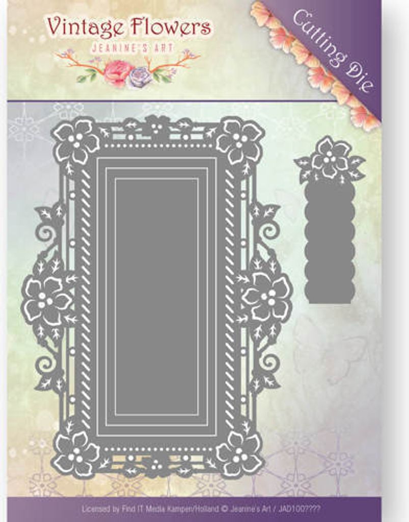 Stanzschablone - Jeanines Art - Vintage Flowers - Blumen Rechteck