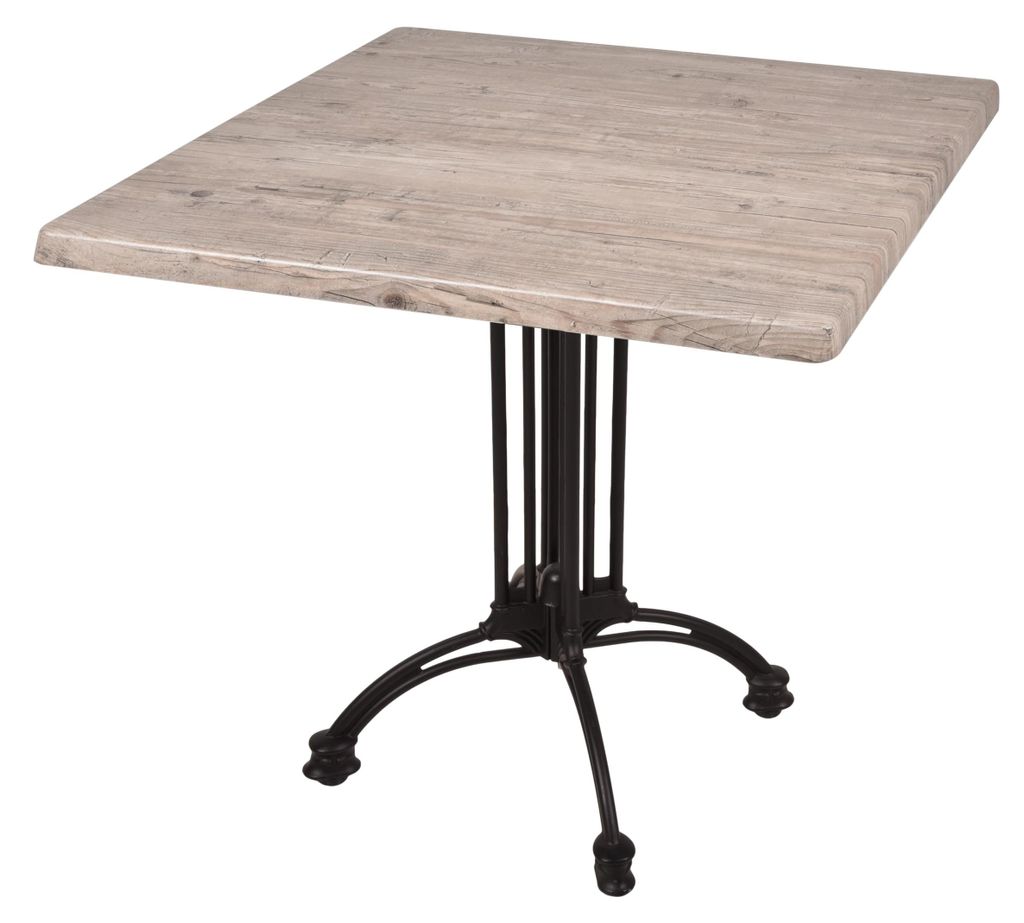 Bistrotisch JELENA 80x80cm Qudratisch Hellbraun Holz | Cafétisch Bartisch Gartentisch Outdoor-Esstisch